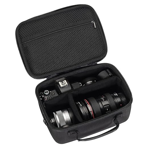 Waterproof Camera Case for Canon EOS Rebel T7/T100/R100/R7/R6/R5/R5 Mark II, for Nikon/Sony/Fujifilm DSLR Portable Bag Accessories,with Shoulder Strap and Handle