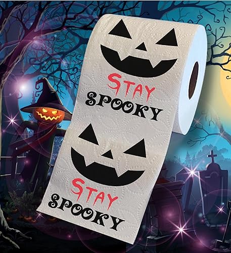 Miniatura 2 de Halloween Stay Spooky - Papel higiénico impreso para regalo de broma, rollo de papel higiénico aterrador para sorpresa, broma, divertido regalo