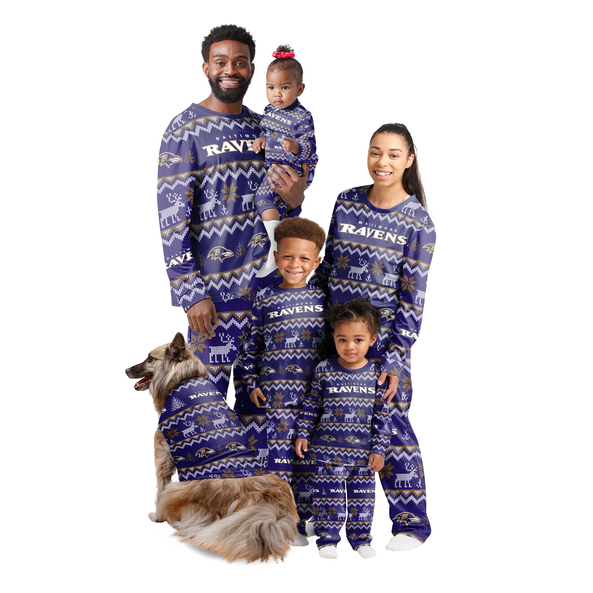 Baltimore Ravens Nfl Ugly Pattern Family Holiday Pajamas Infant 18
