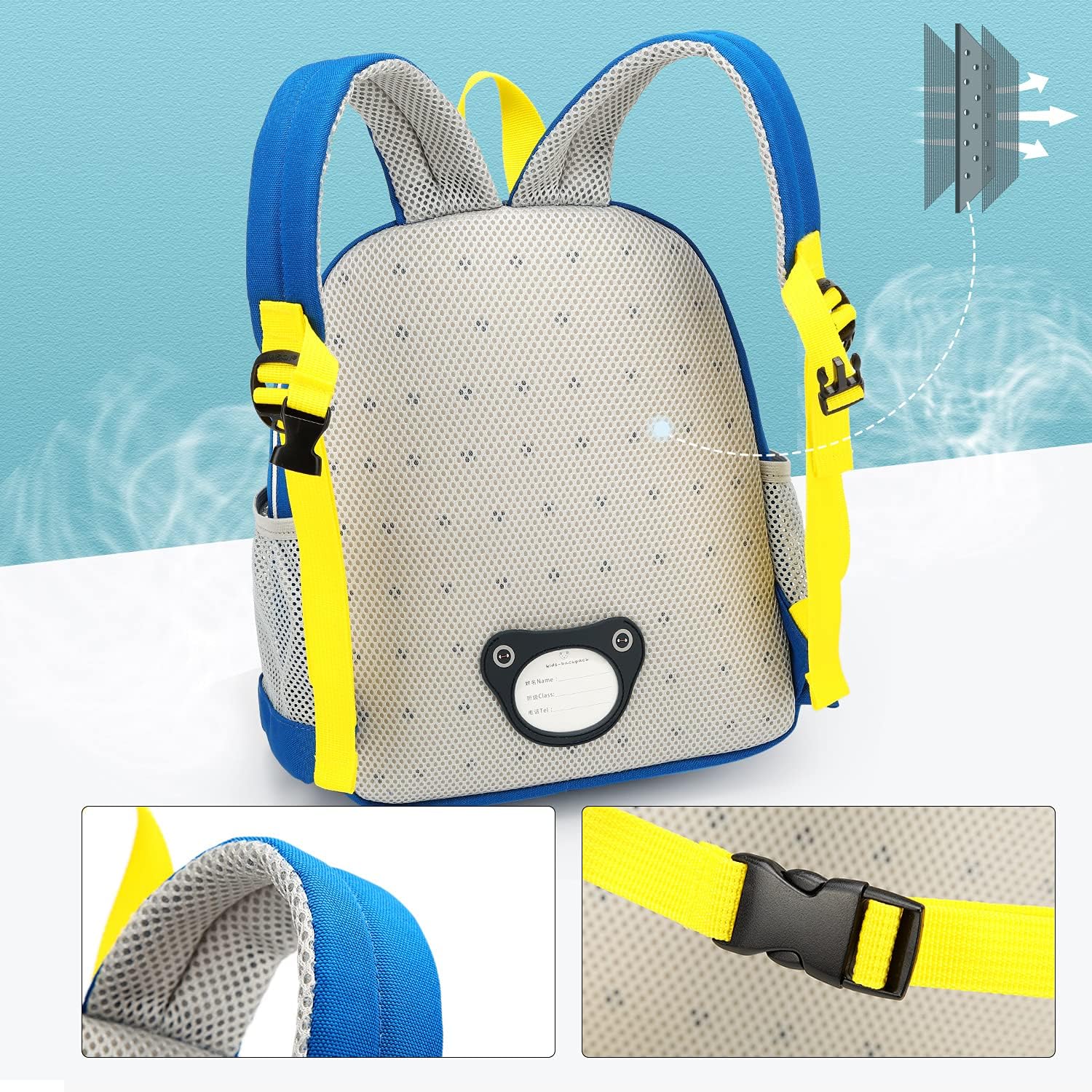 willikiva Cute Zoo Little 3d Backpack Kids Backpack for Boys and Girls Toddler Backpack Waterproof Preschool(Green Blender) - Image 5