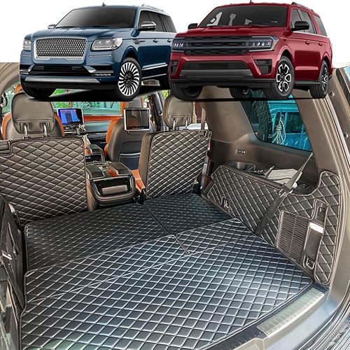 Para Ford ExpeditionLincoln Navigator 2018-2025 (sin modelos Max o L) Alfombrilla para maletero y respaldo trasero, forro de carga impermeable para