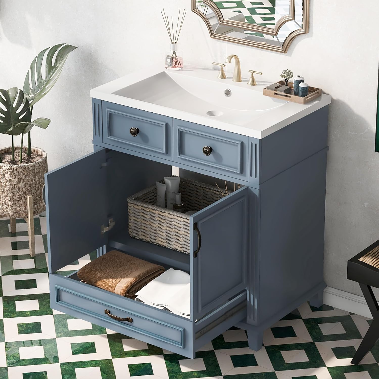 Amazon.com: Harper & Bright Designs 30'' Bathroom Vanity with Sink ...