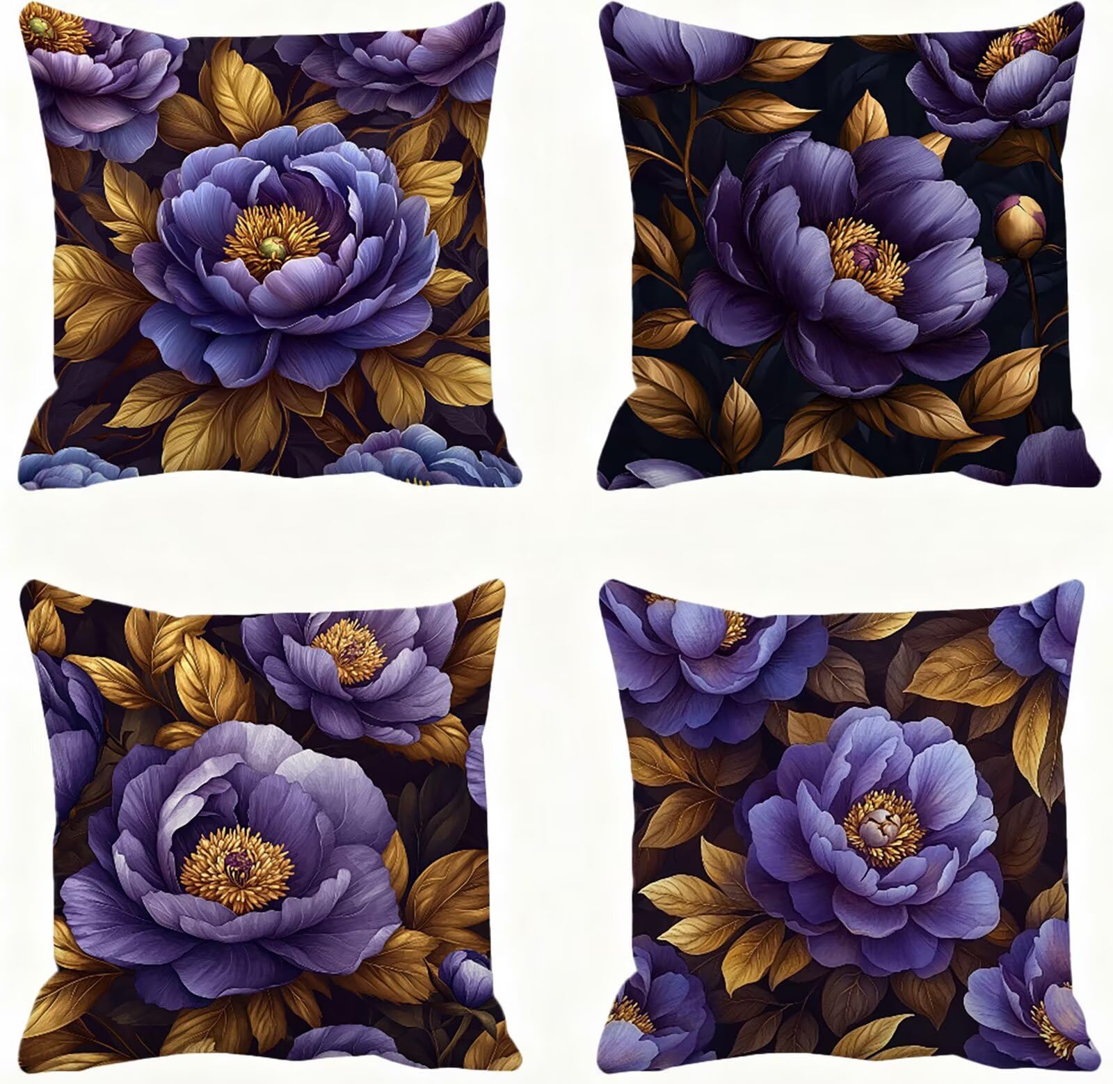 PúRpura Funda Cojin 60x60 MarróN Funda Almohada 60x60 Cojines Sofa Súper Suave Fundas Cojines Decorativos Fundas Almohadas 4 Piezas Cervicales y Cuello, para Hogar Sofa Cama Salon Decoracion E - 927