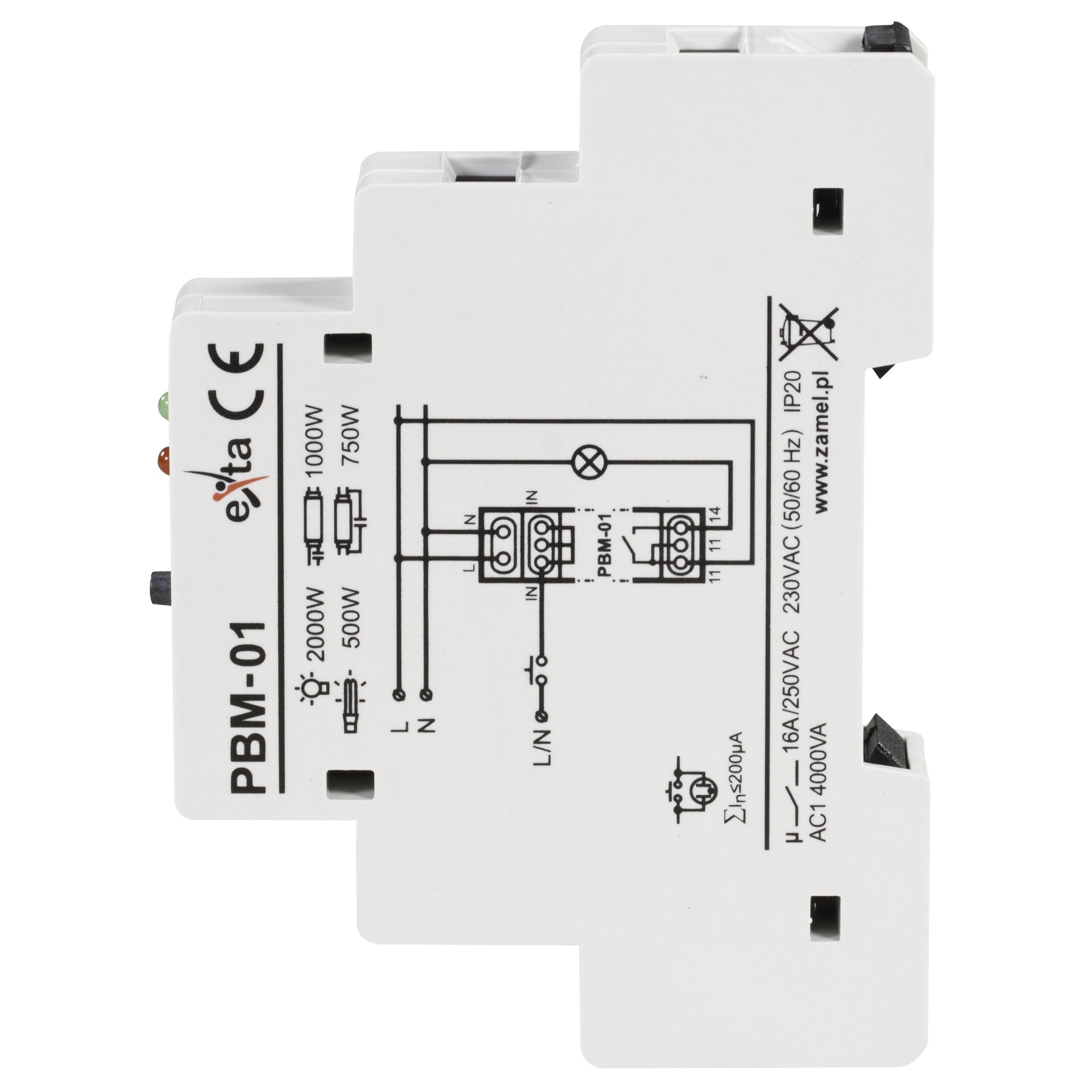 EXTA PBM-01 przekaźnik BISTABLE, 230 V