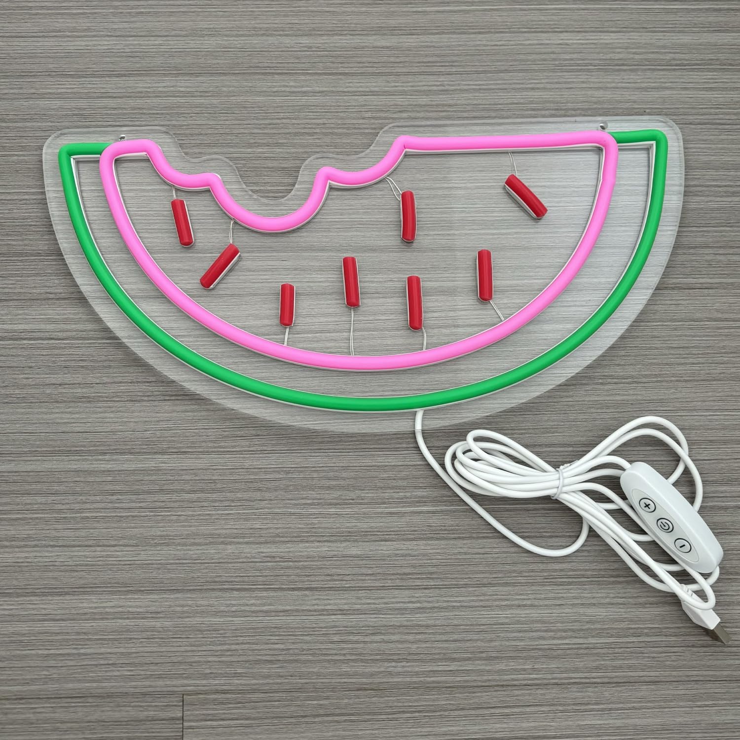 Panneau néon pastèque LED - Applique murale - 35 x 17 cm - Acrylique - Pour fête
