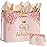 Yoirrat Rose Gold 90 Birthday Gift Bag for Women - Large Pink Happy 90th Birthday Gift Bag with Wrapping Paper and Card for Decorations Party Supplies