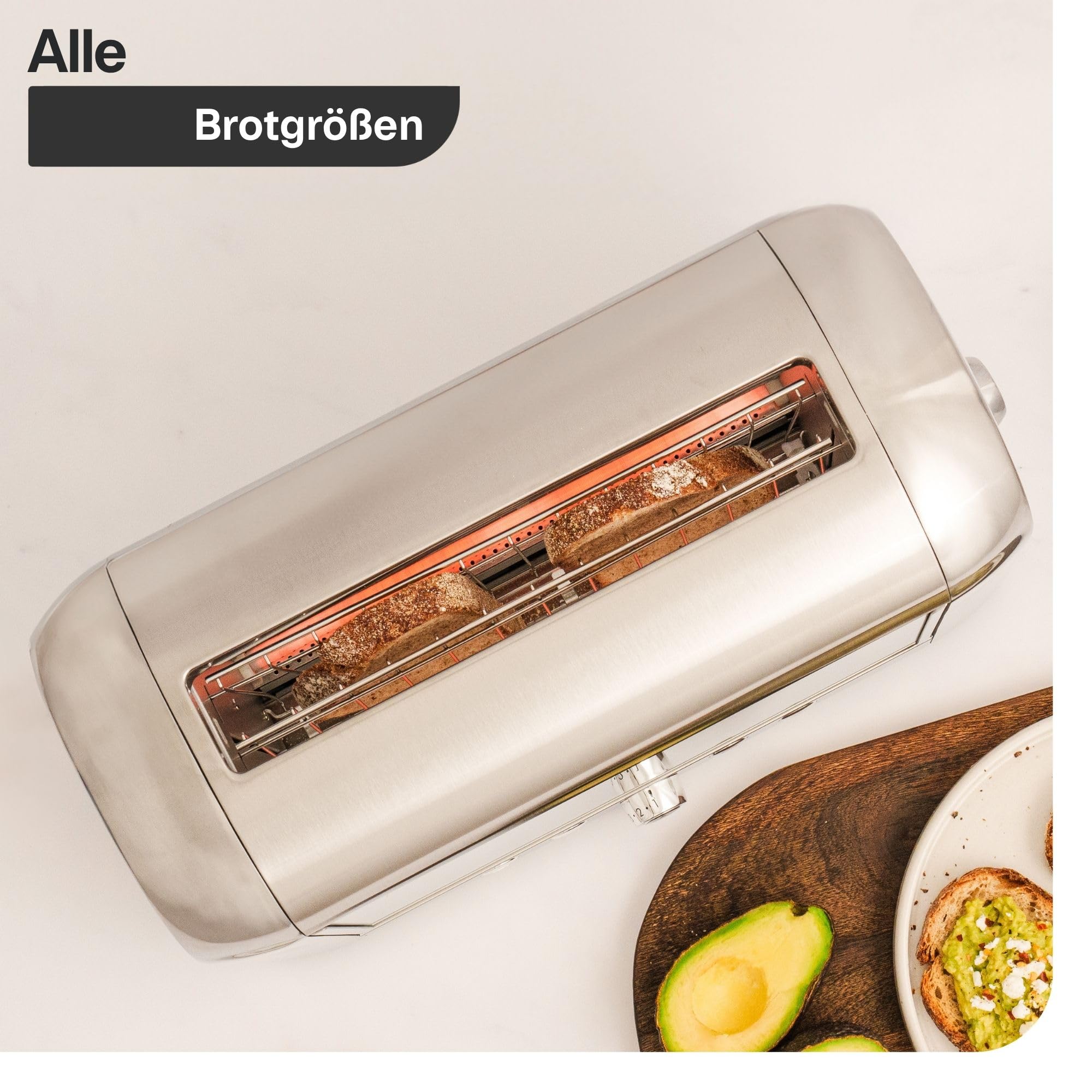 magimix Toaster – Vision - Design-Toaster mit Glasfenster, 2 Scheiben, Auftau- & Aufwärmfunktion, extra breite Schlitze, Krümelschublade, 1450W, Schwarz/Edelstahl
