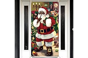 Holiday Cheer with African Heritage: Black Santa Christmas Door Cover