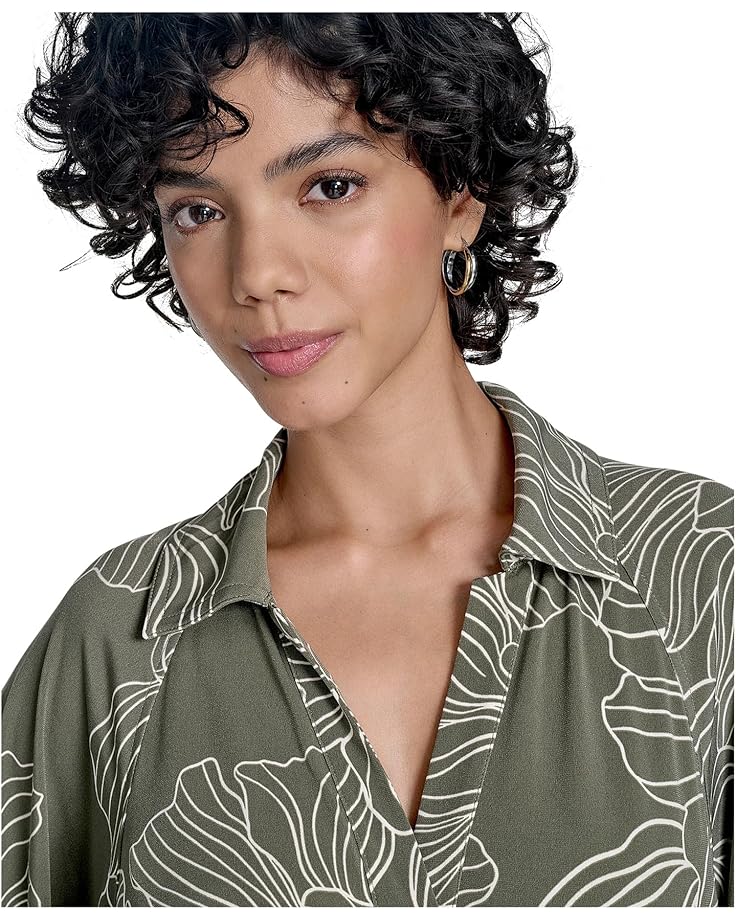 Calvin Klein Matte Jersey Puff Sleeve Self Tie Aline - #3 of 4