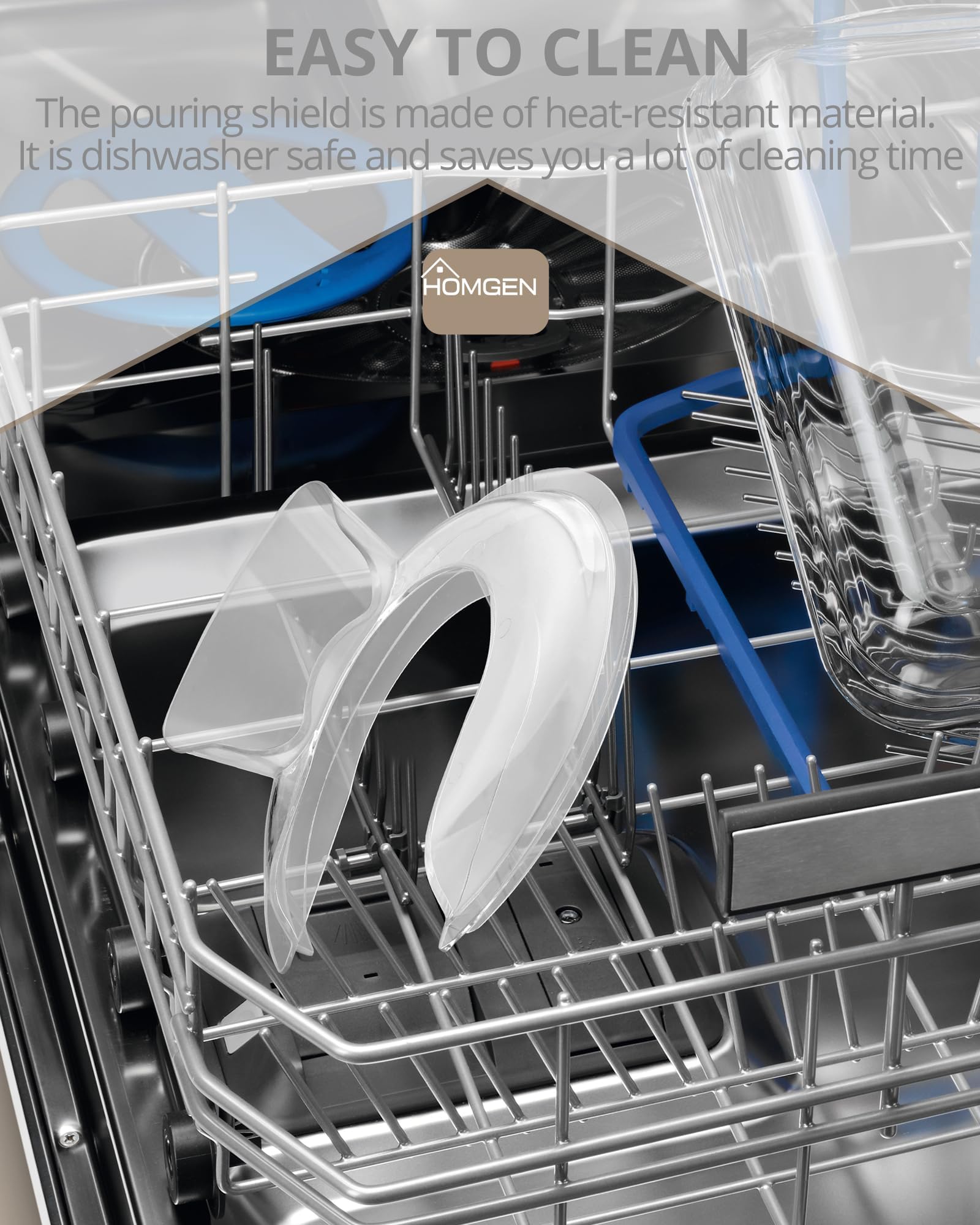 HOMGEN Ochrona przed wylewaniem do KitchenAid miksera stojącego 4,5 i 5 l z uchylną głowicą, przezroczysta ochrona przed pryskaniem, idealna do miski ze stali nierdzewnej Kitchenaid ze szkła i