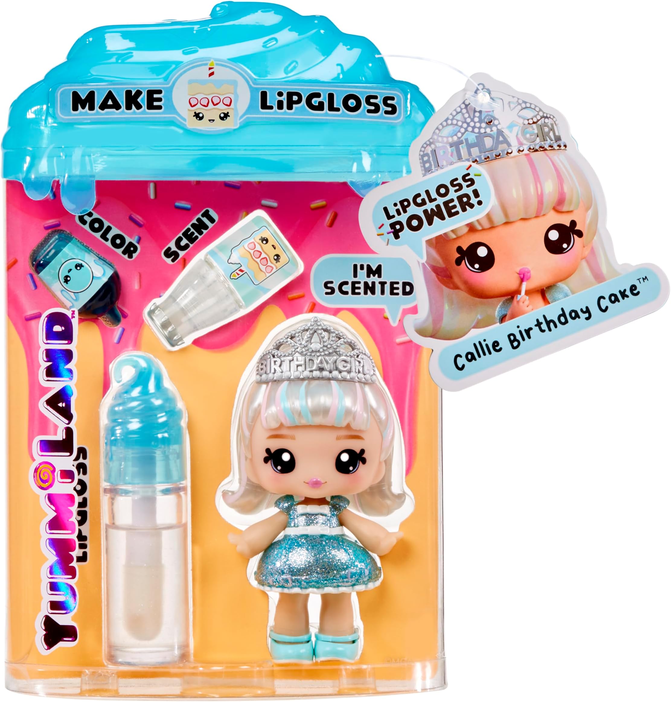 Lipgloss Doll- Callie Birthday Cake, Ages 4+