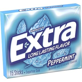 EXTRA Peppermint Sugar Free Gum Back To School Chewing Gum, 6 Pack Bulk Gum (45 Sticks Total)