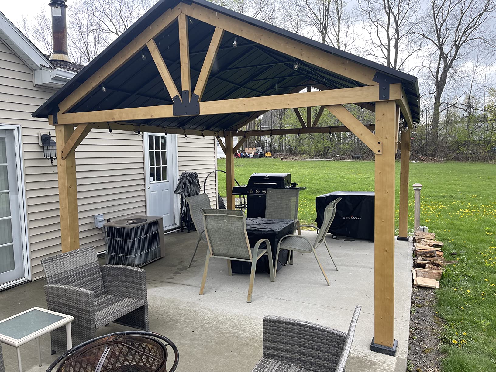 111/mo Finance Joyside Wood Gazebo 13 x 15 ft. Wood Patio Gazebo