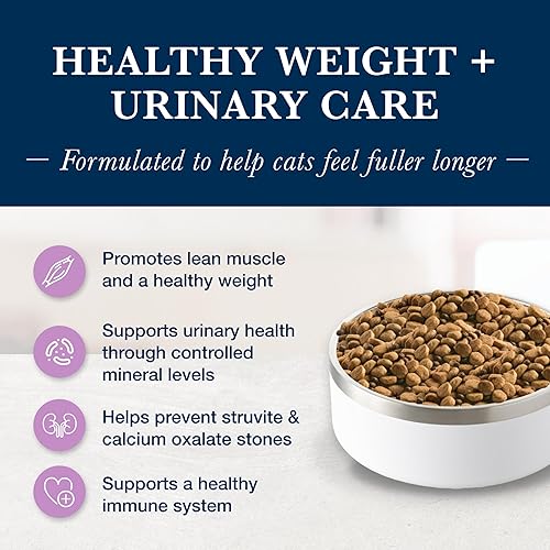 Miniatura 3 de Blue Buffalo Natural Veterinary Diet W+U Weight Management + Urinary Care Alimento seco para gatos, requiere receta veterinaria, pollo, bolsa de 16