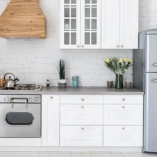 Miniatura 8 de Ravinte Paquete de 5 pomos redondos de zinc de níquel cepillado para cocina, baño, armario, aparador