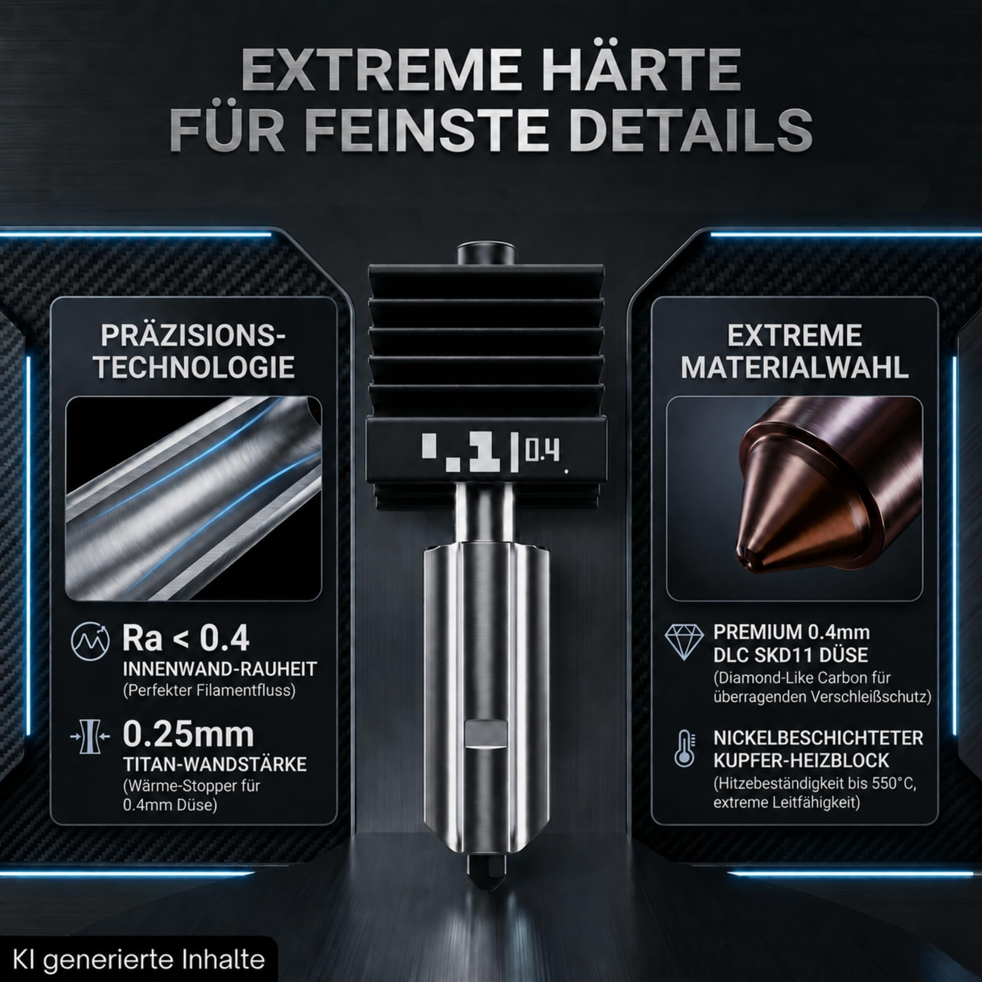 2 x P2S H2S H2D Hotend pasuje do Bambu Lab 0,4 mm do filamentu 1,75 mm, takiego jak PETG-HF PLA Basic ASA ABS Nylon 3D głowica drukująca Hot End