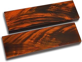5 inch Black Buffalo Horn Red Streaks Handle Scales Set Pair Handles Material for Knife Making Blanks Blades Knives Custom - Whole Earth Supply