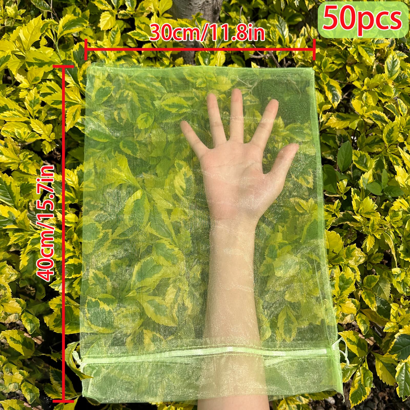 Bolsas para Uvas en Parra 40X30cm, 50 Piezas Bolsas Uvas Protección, Bolsa para Proteger Fruta, Proteger Las Frutas de Las Aves Mariposa Avispa Aves