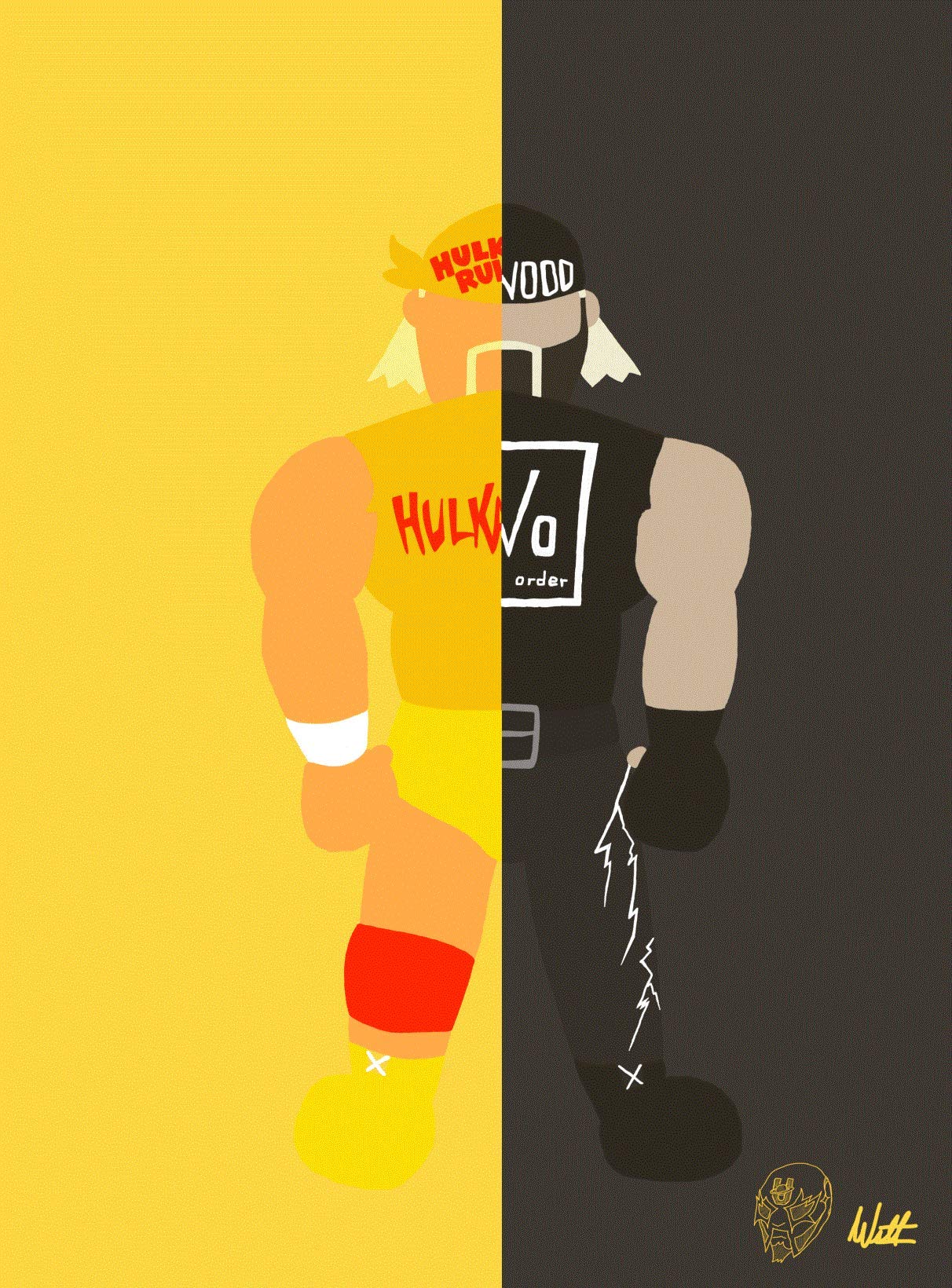 TS5 DesignHulk Hogan X Hollywood Hogan Wrestling Alter Ego Art Series 8x10 WWF WCW nWo