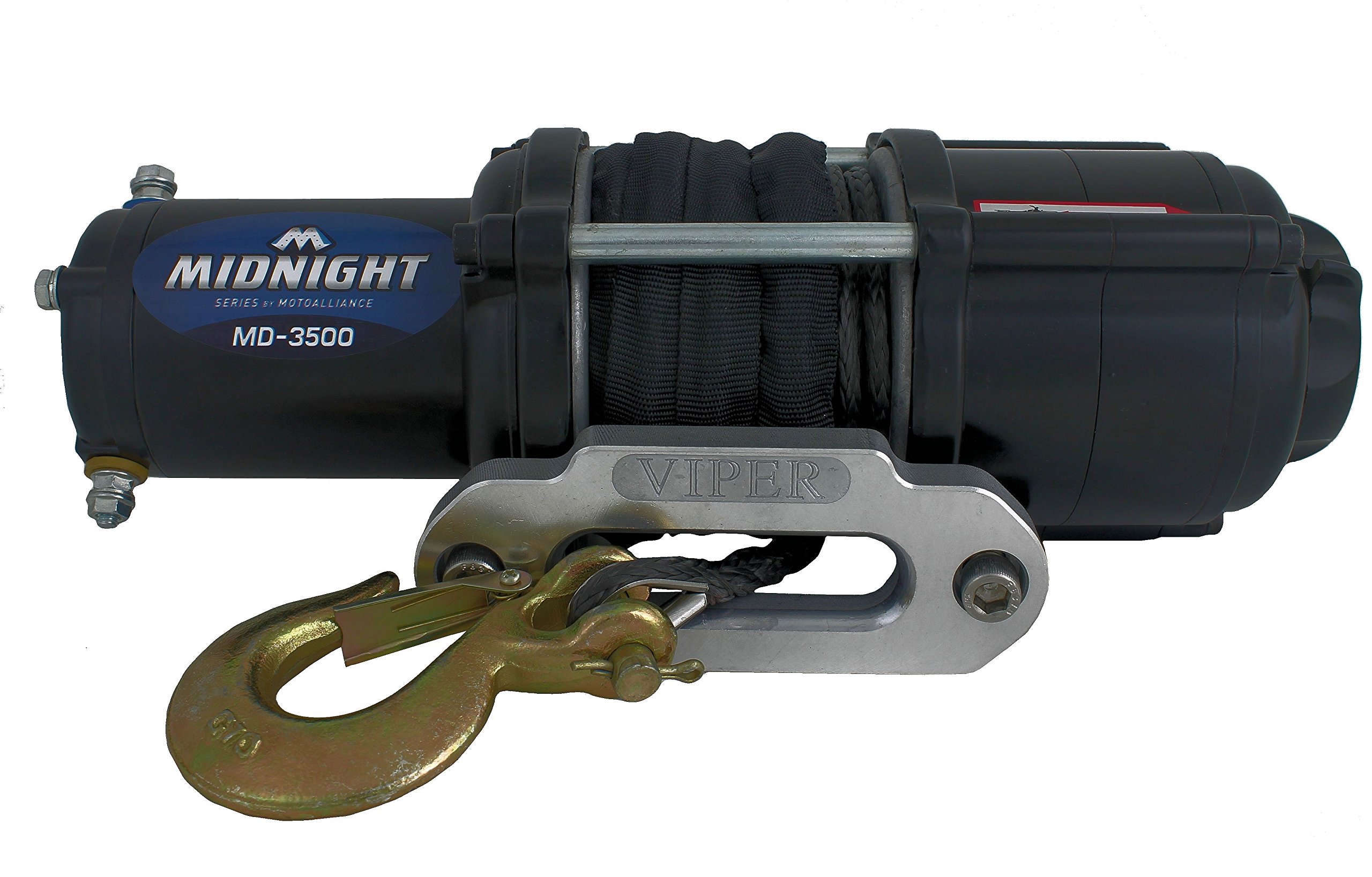 VIPER Midnight Series 3500lb ATV Winch with BLACK Synthetic Rope