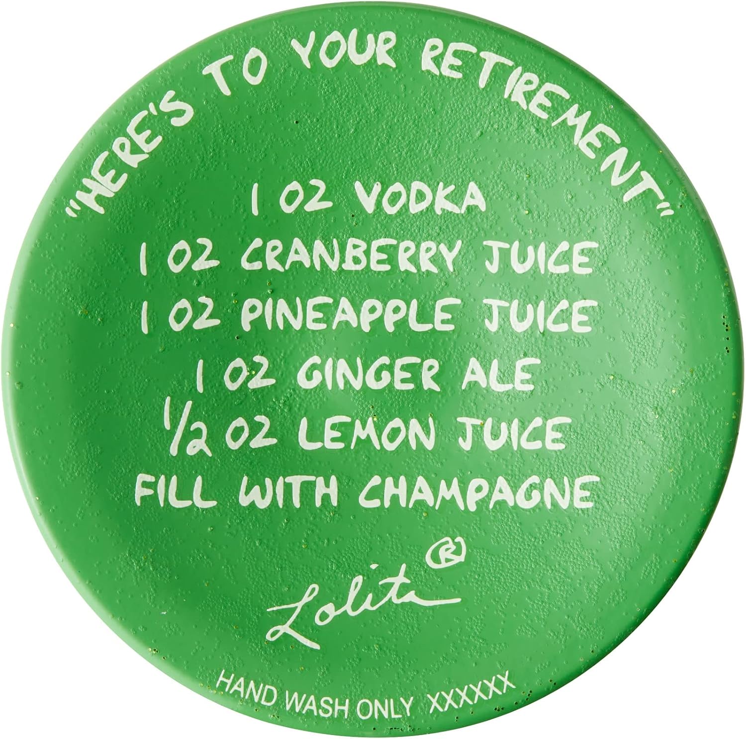 Enesco Designs by Lolita Here's to Your Retirement Hand-Painted Artisan Wine Glass, 15 Ounce, Multicolor