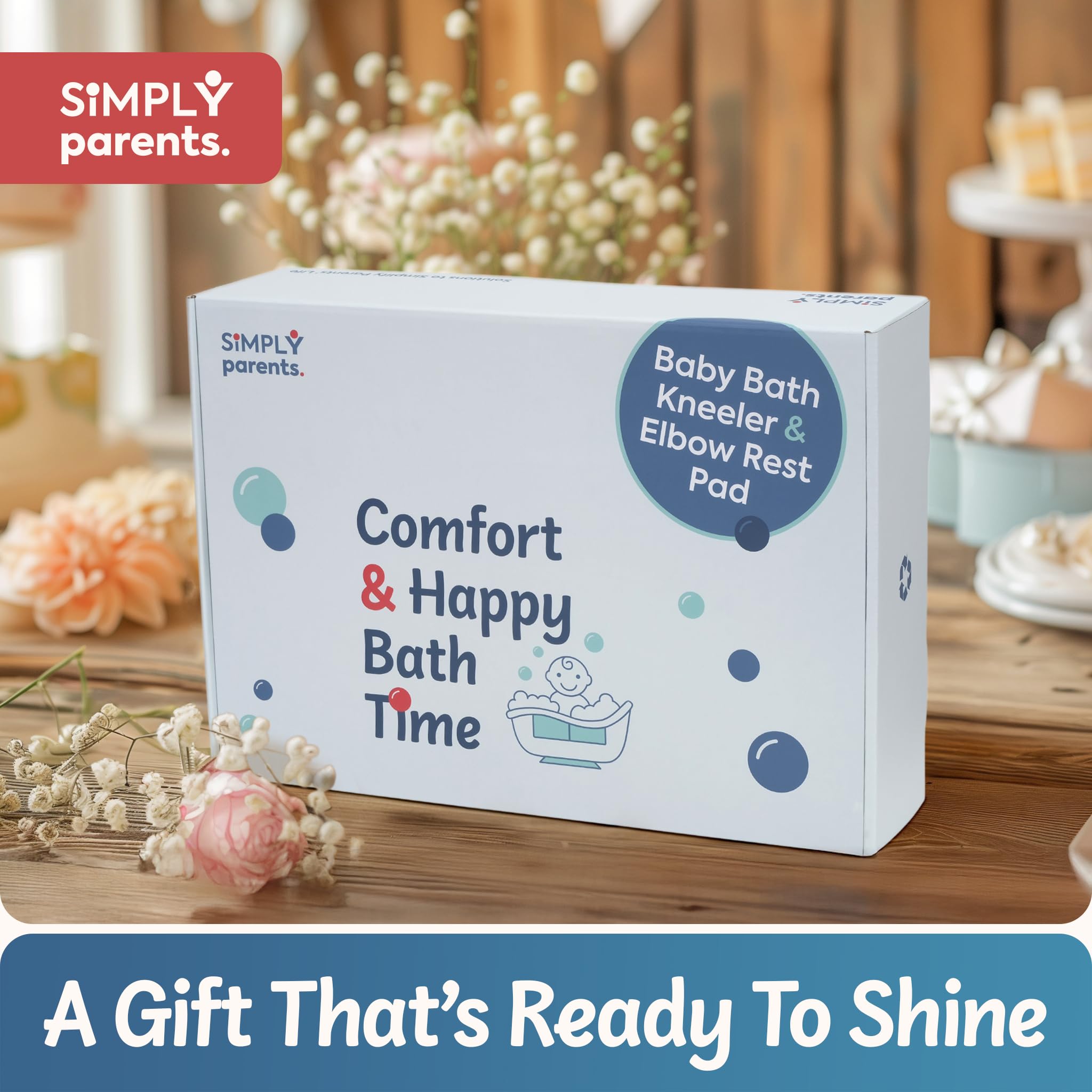 Baby-Badewannenknie- und Ellenbogenstütze, schnelltrocknend, rutschfest, zum Baden von Kleinkindern, Spielzeug-Organizer-Taschen, Geschenkbox, Zubehör für Wanne, Grau