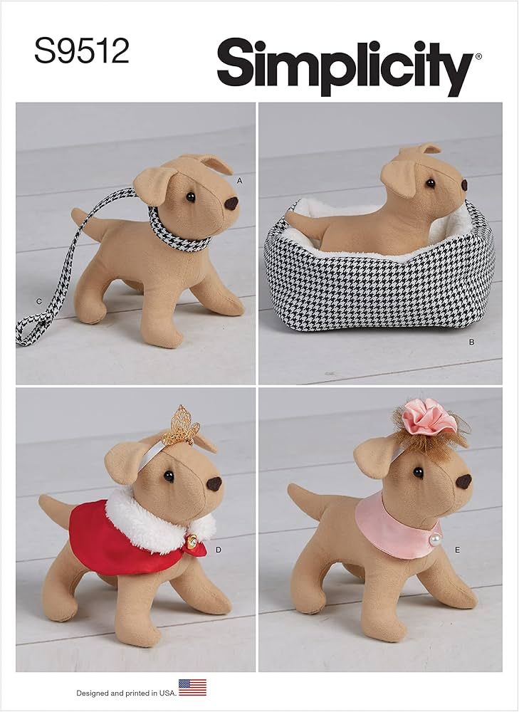 Amazon.com: Simplicity Dog and Accessories Plush Animal Sewing Pattern Kit, Code S9512, 6 amazon-com-simplicity-dog-and-accessories-plush-animal-sewing-pattern-kit-code-s9512-6-tall-multicolor-arts-crafts-sewing