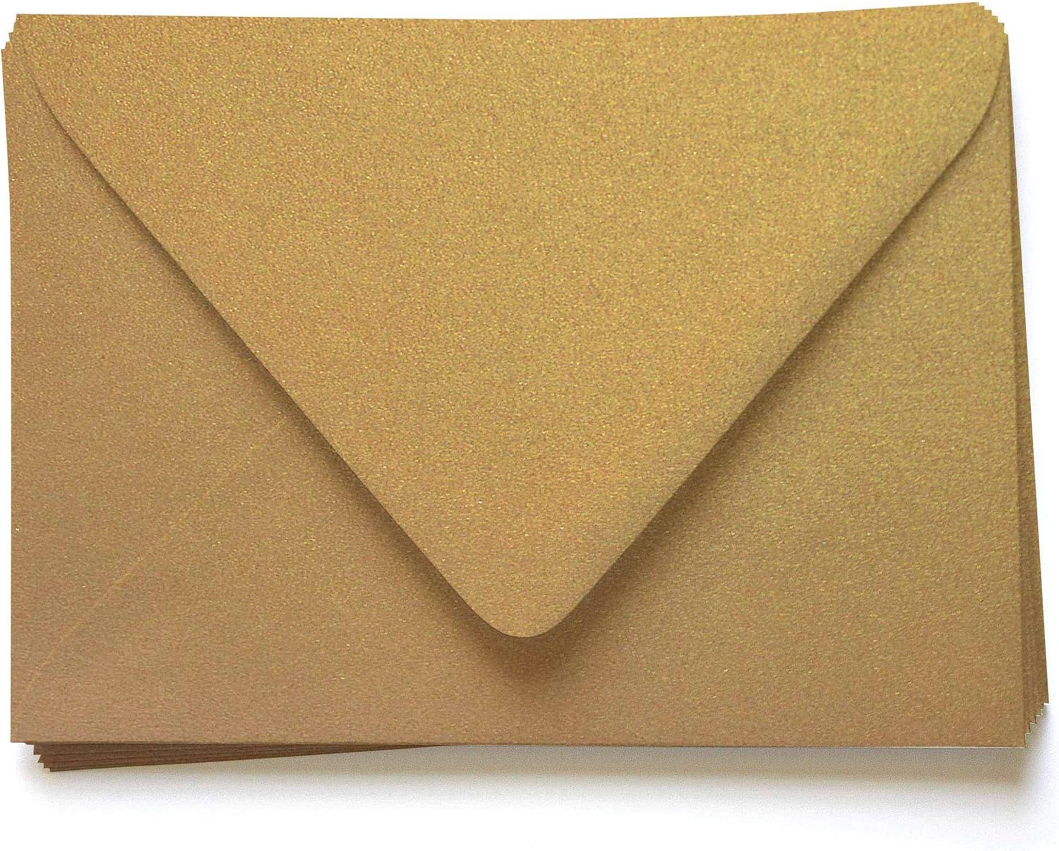 Antique Gold Envelopes - A2 Stardream Metallic 4 3/8 x 5 3/4 Euro Flap 81T, 25 Pack