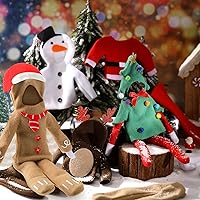 Vista 5 de HooLing Juego de 5 accesorios para muñecas, ropa de disfraz de Navidad, Papá Noel, alce, muñeco de nieve, pan de jengibre, árbol de Navidad, ropa