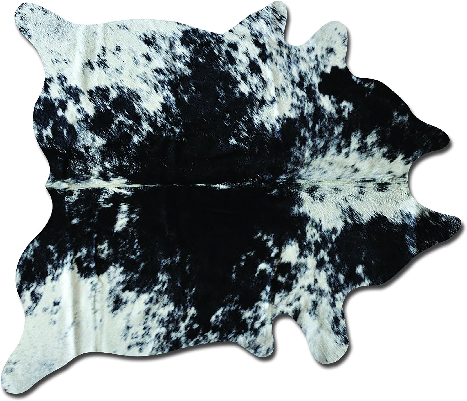 oakrugs Milan Cowhide Area Rug Leather Salt Pepper Black White 6' X 7'