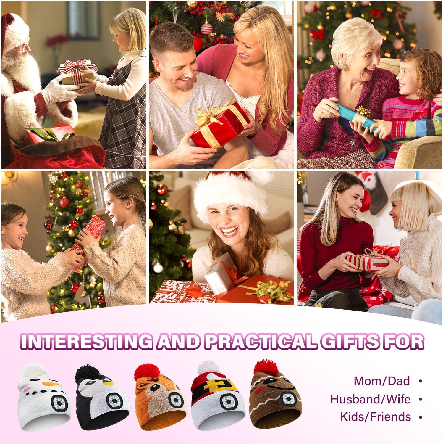 LED Beanie with Light for Adults, USB Rechargeable Headlamp Cap Unisex Winter Warm Knit Night Light Hat for Camping Running - Image 6