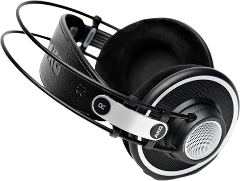 AKG Pro Audio 2458X00190 (K702) Over-Ear, Open-Back, Flat-Wire, Reference Studio Headphones,Black