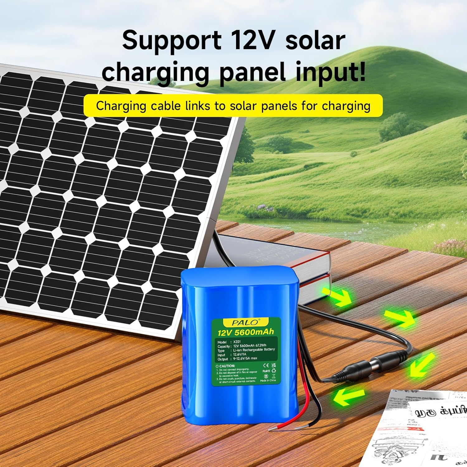 12V Rechargeable Lithium battery 5600 mAh with Charger Bare Leads Wire Compatible with 12V Devices RC Car,LED Strip,DIY Project,Electronic Organ,Optical Network Unit,CCTV Camera,Solar Panel - Image 6