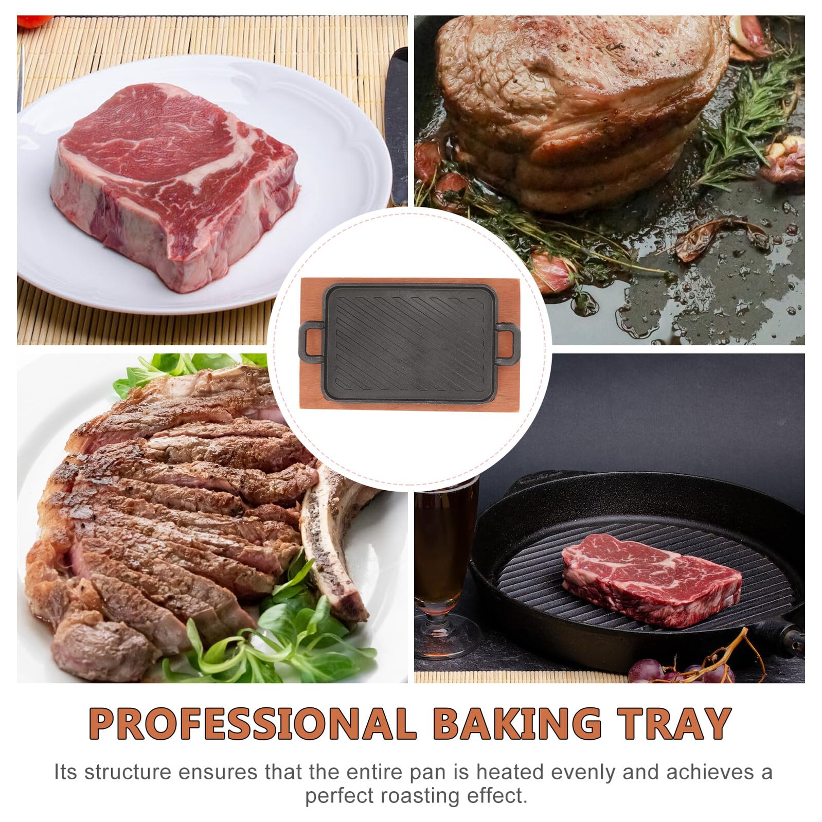 jojofuny Plancha para Parrilla de Gas Rectangular, Juego 1 Hierro