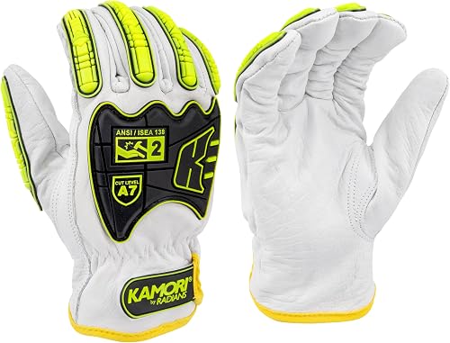 Radians RWG47 KAMORI Unisex Heavy Duty Buffalo Leather Driver Glove with TPR Imp
