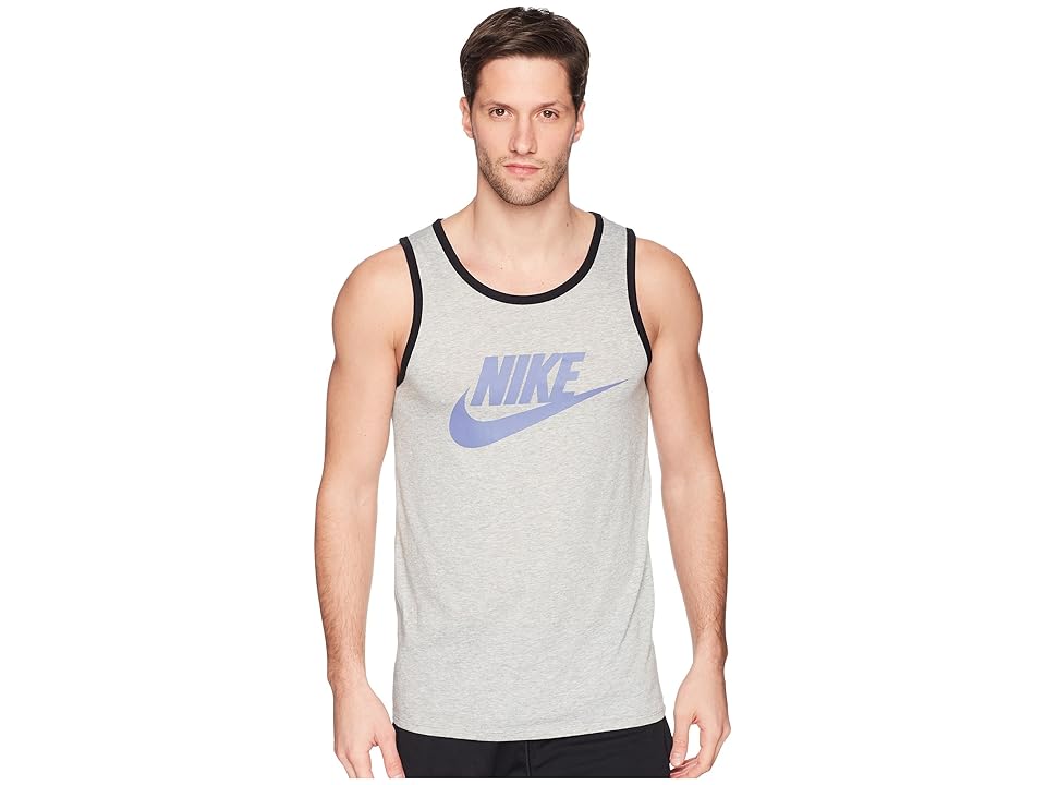 

Nike Ace Logo Tank Top (Dark Grey Heather/Black/Purple Slate) Men's Sleeveless