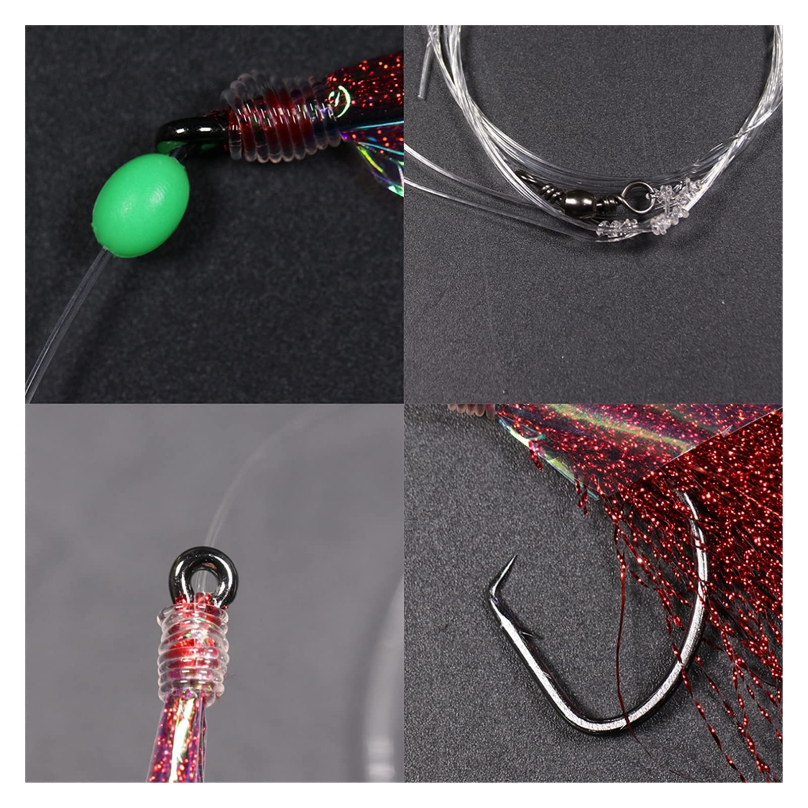 10 X 6 Ganci Saiki 2005-1 Pelle Di Pesce Glitter – Esche Per Sgombro E Bass (GC)