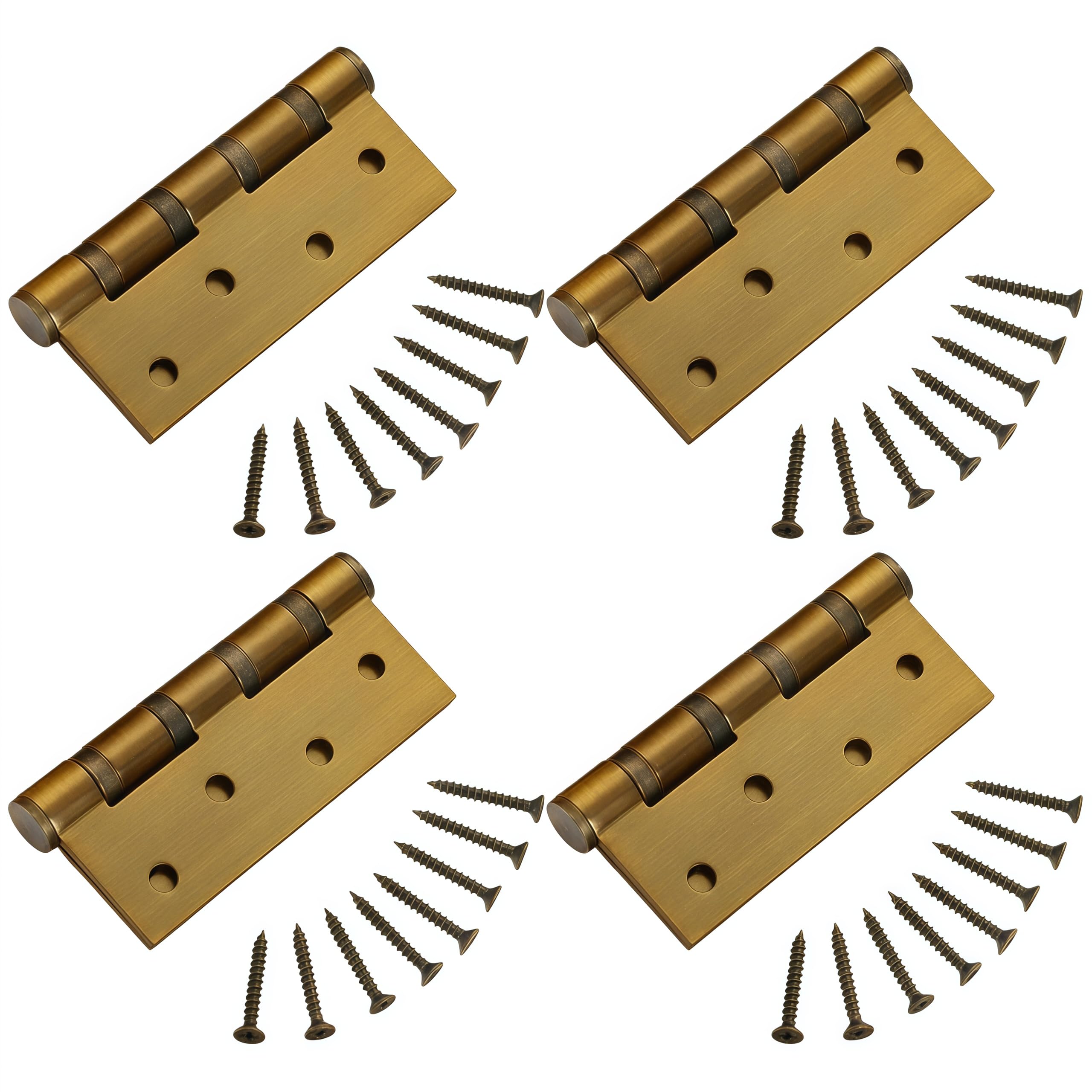 4 Piece Stainless Steel Door Hinge Set Antique Bronze 4 Inch Casement Hinge