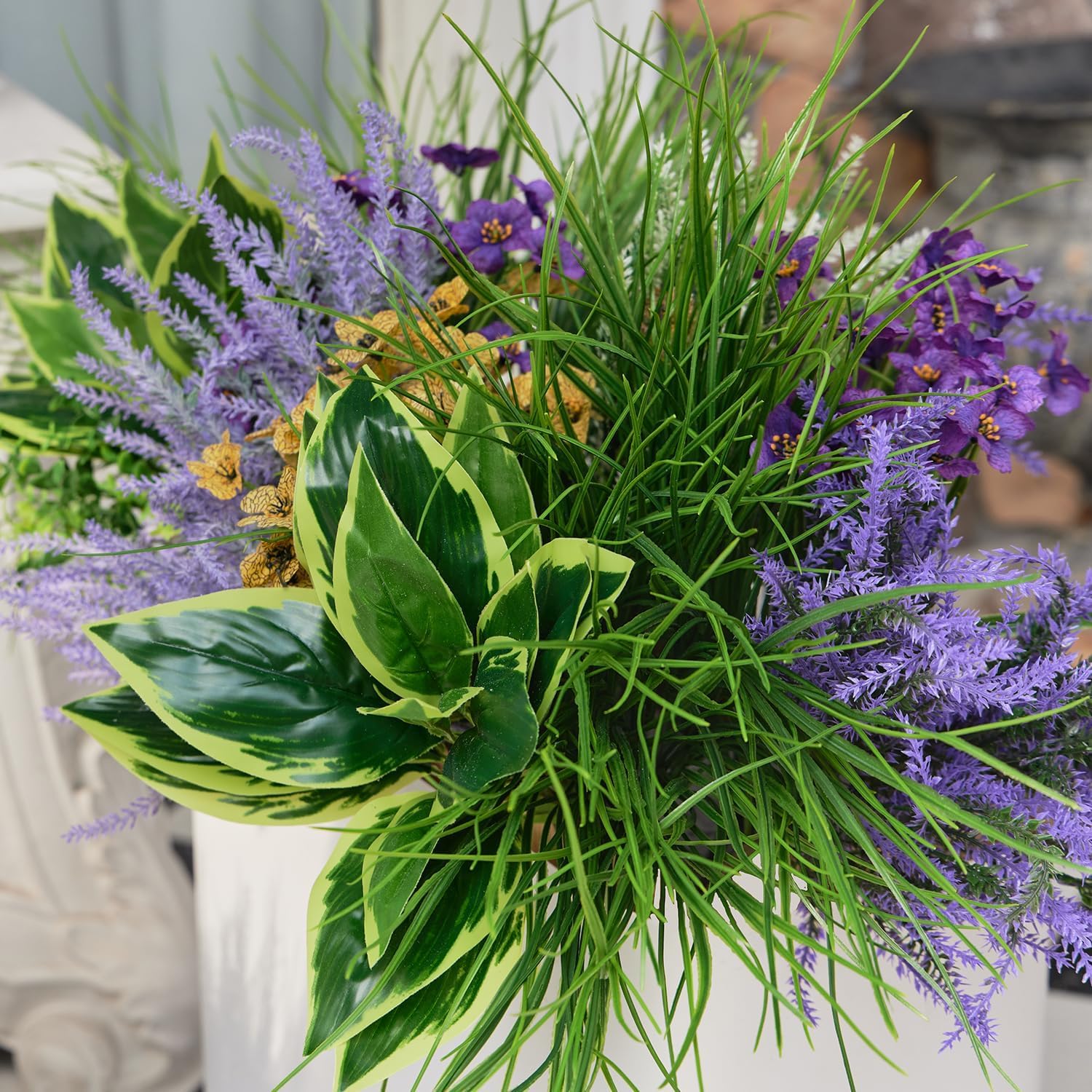 PARTY JOY 25 Pcs Artificial Plants Outdoor, Fake Plants, Decorative Artificial Plants, Shrubs UV Resistant Plants - Image 4
