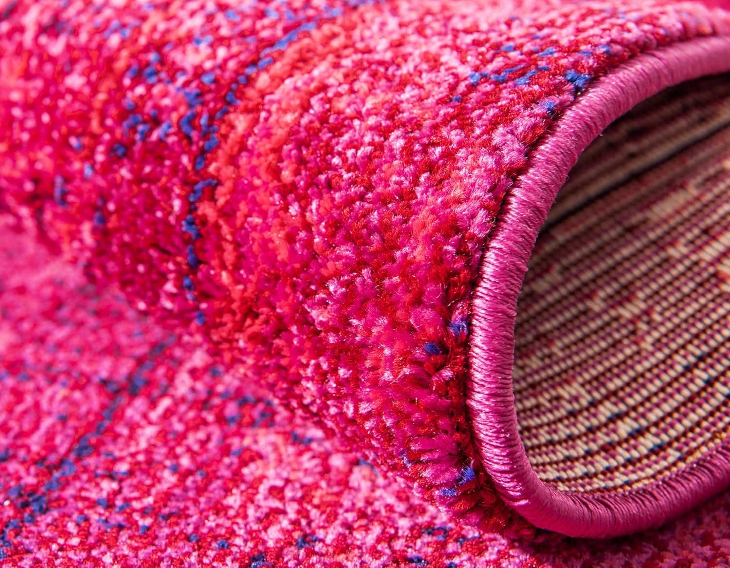 Rugs.com Fleur Collection Rug – 8' x 11' Red Medium-Pile Rug Perfect for Living Rooms, Large Dining Rooms, Open Floorplans