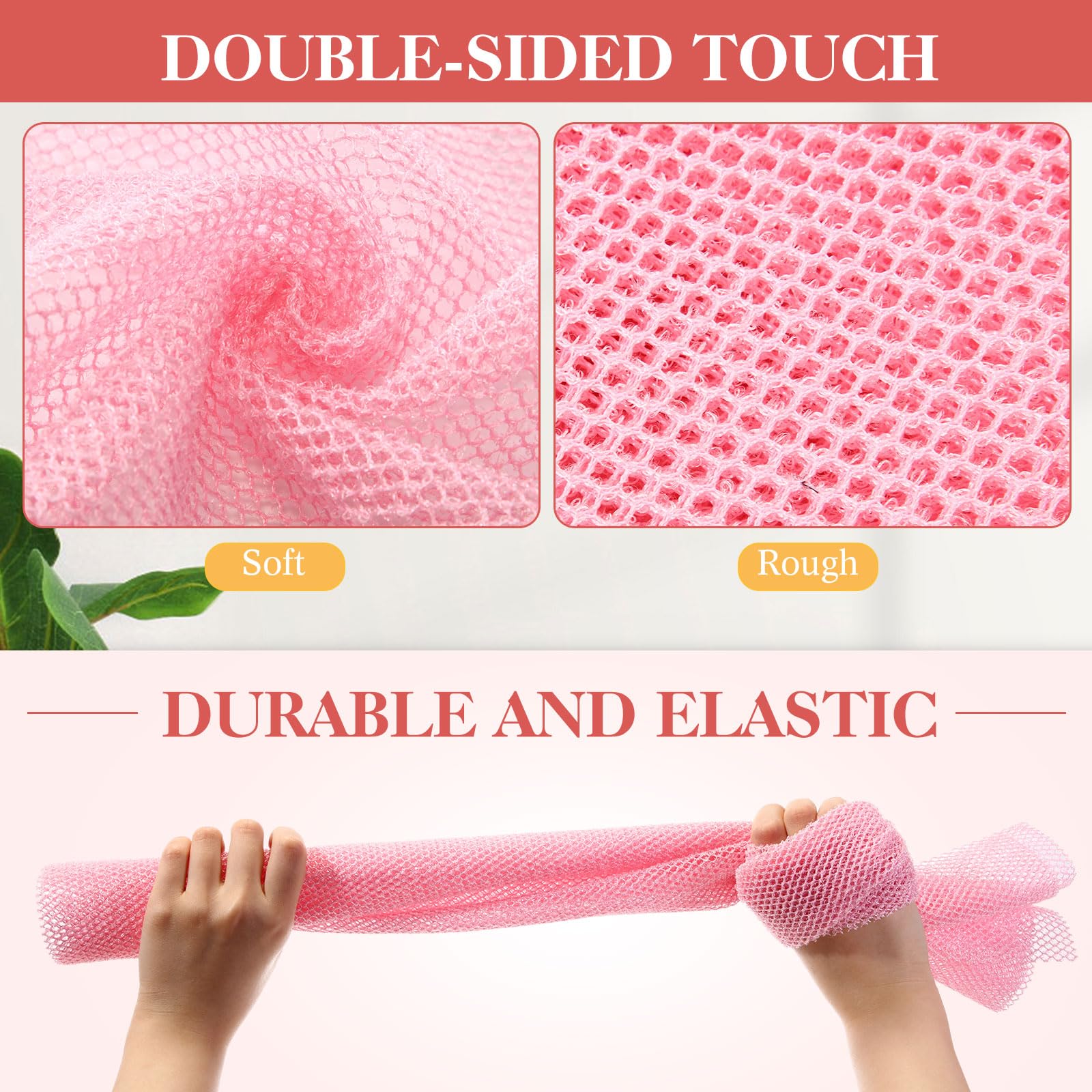 Sunnyray 100 esponjas de baño africanas, esponja de baño de red larga, 31.5 x 11.8 pulgadas, exfoliante para el cuerpo de ducha, exfoliante para la espalda, más suave para la piel, ideal para uso