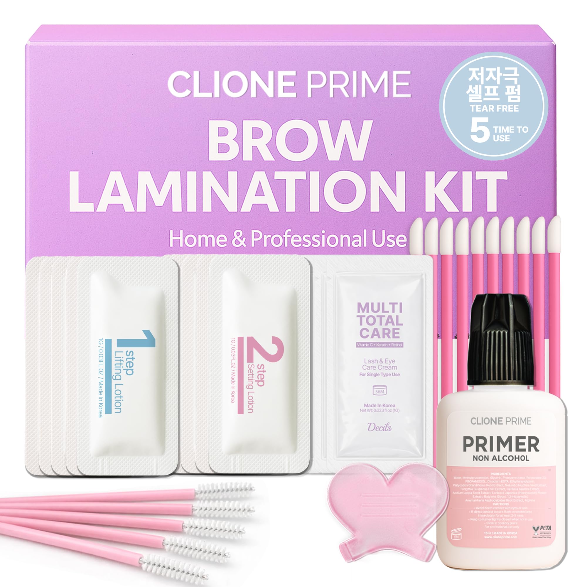 CLIONE PRIME At Home Brow Lamination Kit - DIY Eyebrow Lamination Kit Professional Eye Brow Perm Kit Instant DIY Eyebrow Lift Kit for Fuller Thicker