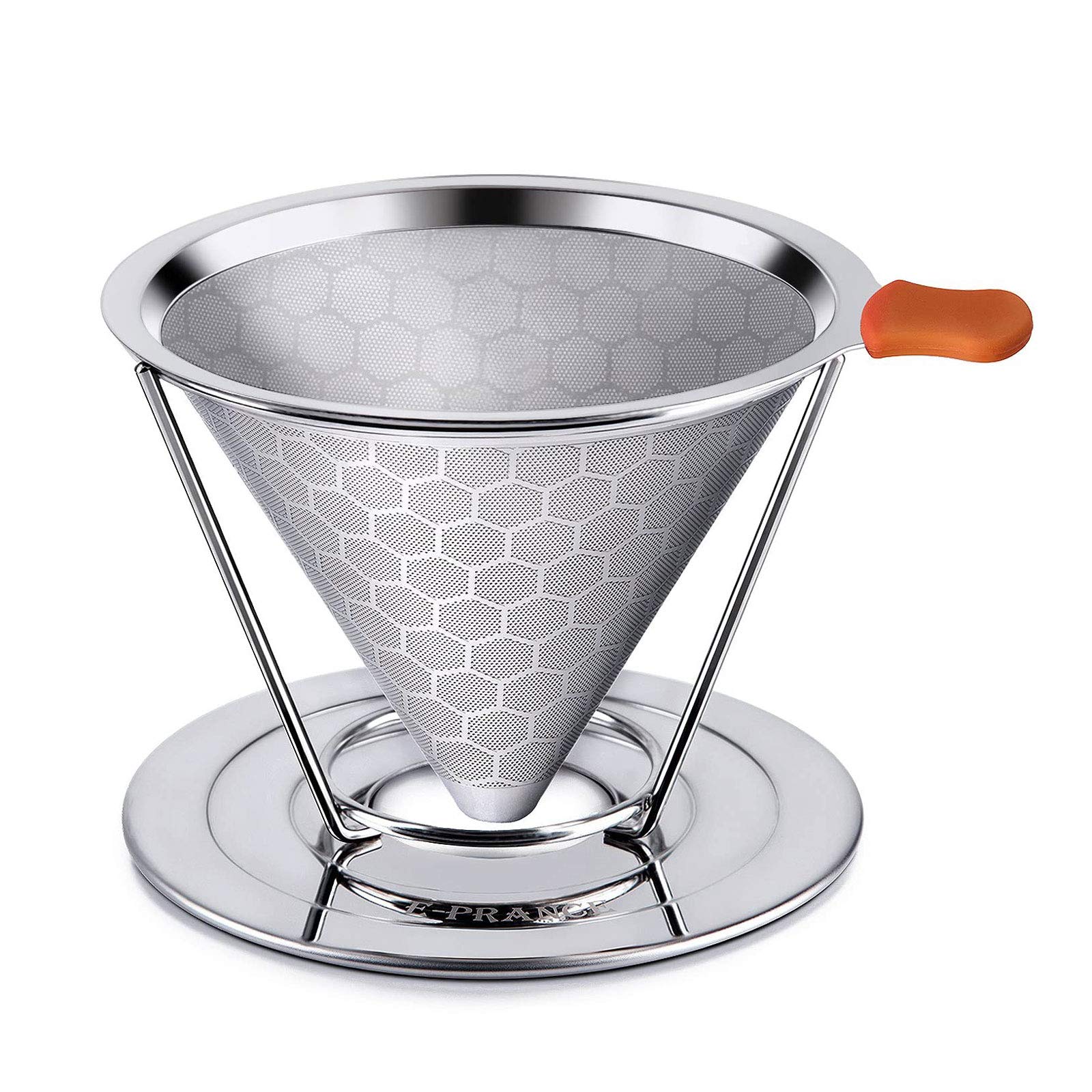 Filtre à café réutilisable inox avec support amovible pour tasses