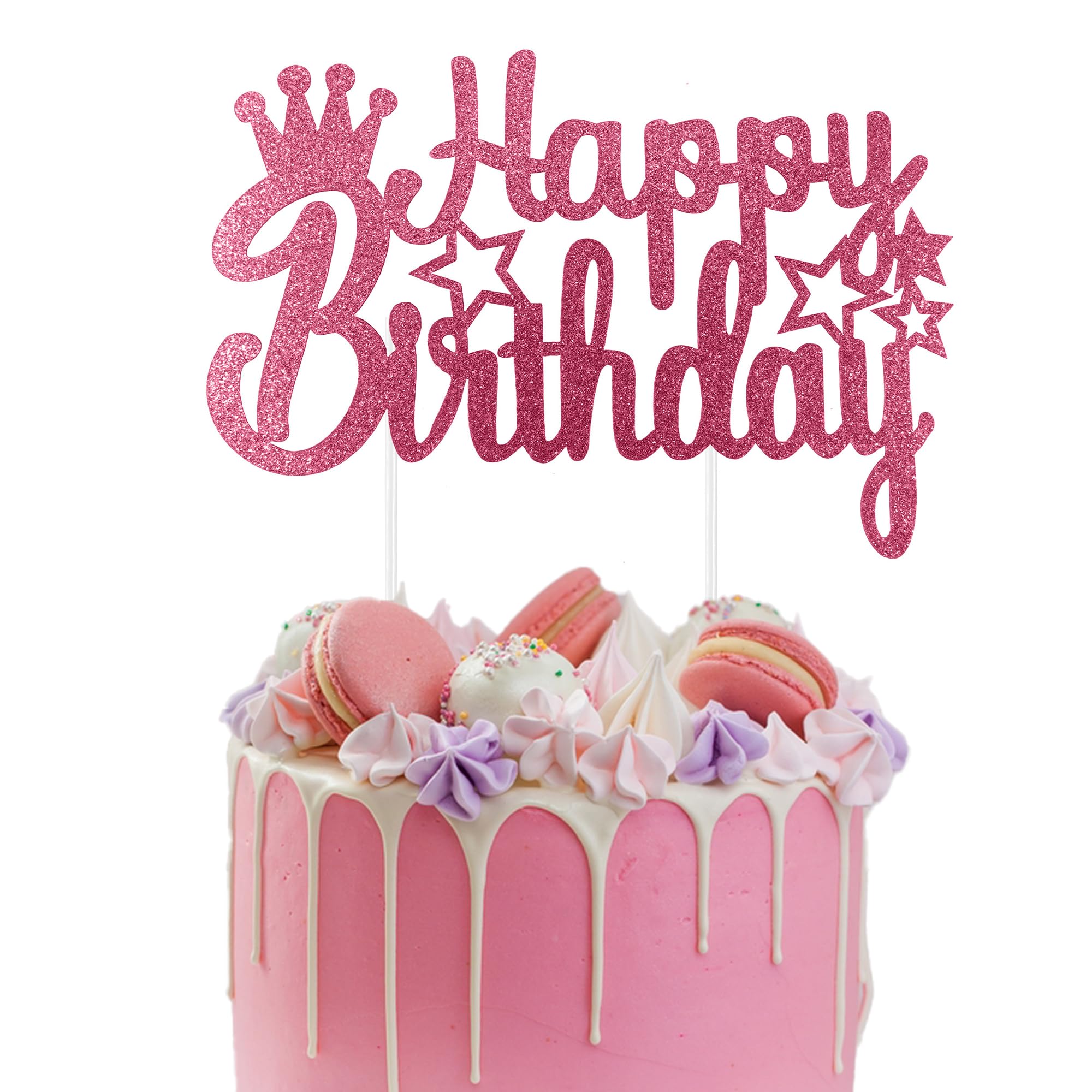 Cake Toppers Happy Birthday, Happy Birthday Cake Toppers, Happy Birthday Cake Topper, Birthday Cake Toppers, Cake Topper, Rose Pink Happy Birthday Cake Topper, Birthday Cake Decorations
