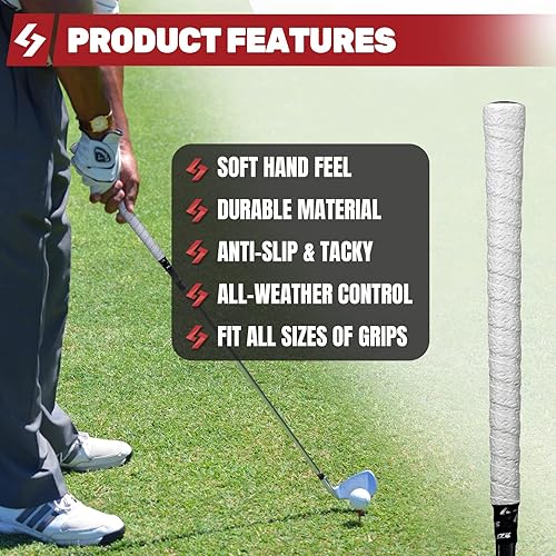 Miniatura 8 de SAPLIZE Cintas de envolver con agarre de golf, paquete de 3 o 15 cintas adhesivas de poliuretano adherentes, nueva solución de regripping para palos