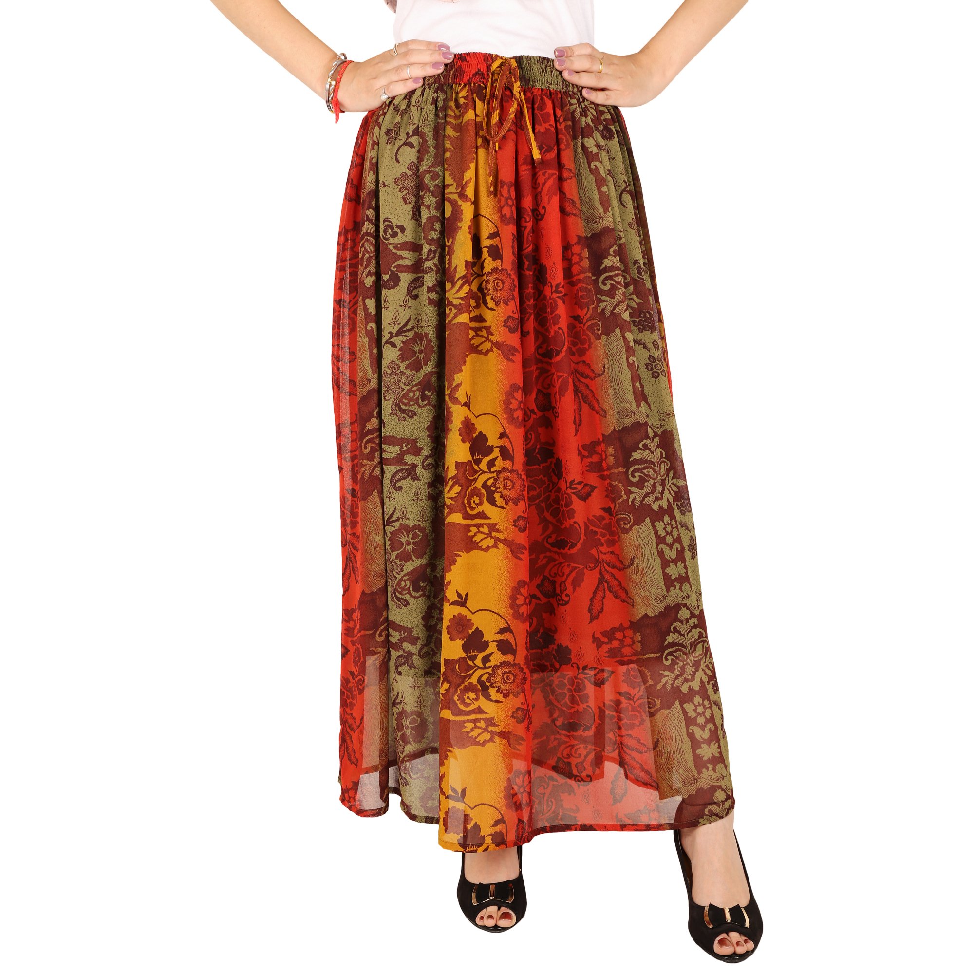 Women Long Skirt Multi Coloured-image-41