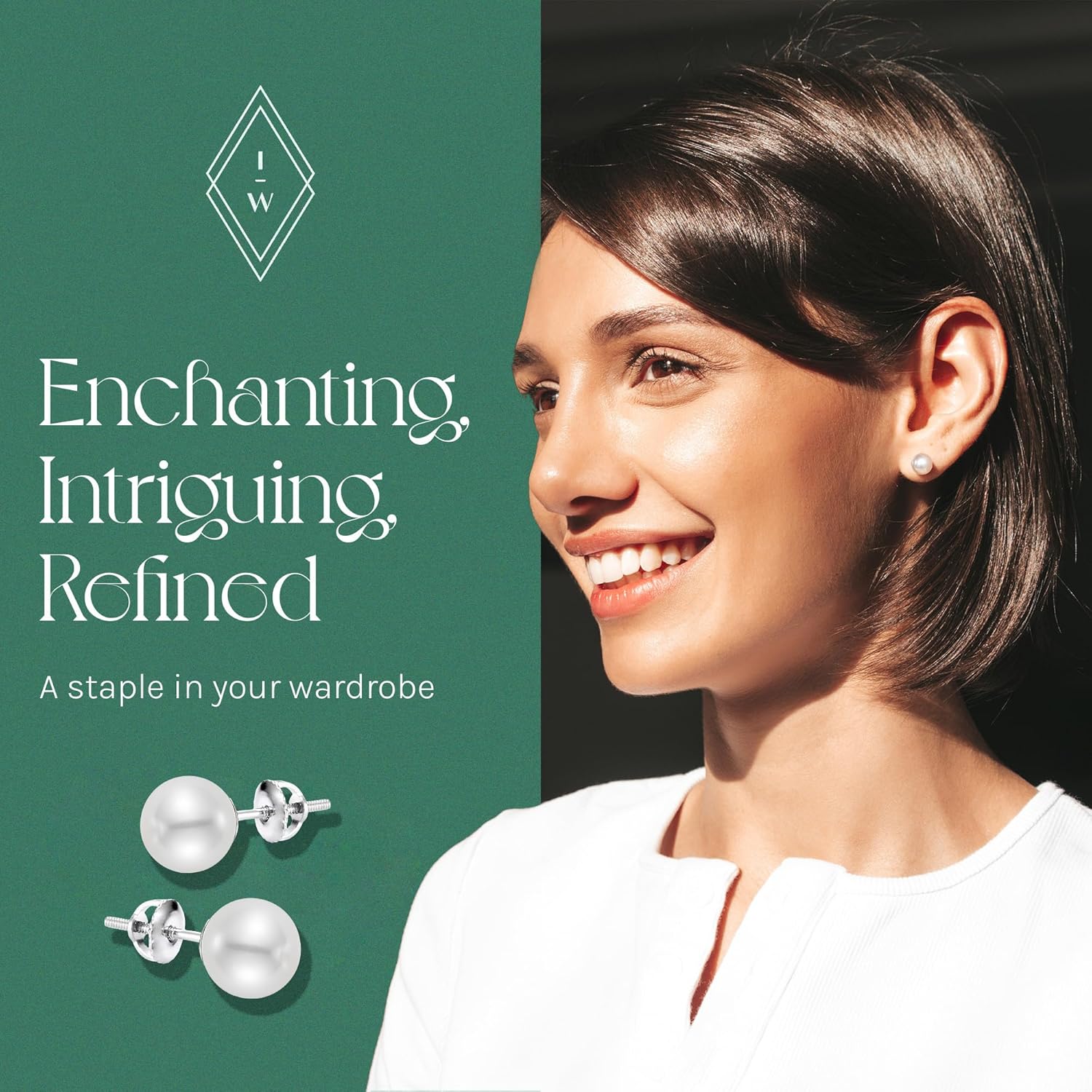 Real Freshwater Pearl Stud Earrings on Solid 14K Gold Screw Back Posts By ISAAC WESTMAN®, Secure Earring Backs For Women