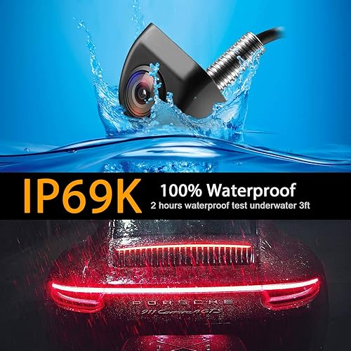 Miniatura 2 de NATIKA Cámara de backupvista frontal IP69K impermeable gran visión nocturna HD y Super gran angular de metal estilo OEM cámara de reserva de visión