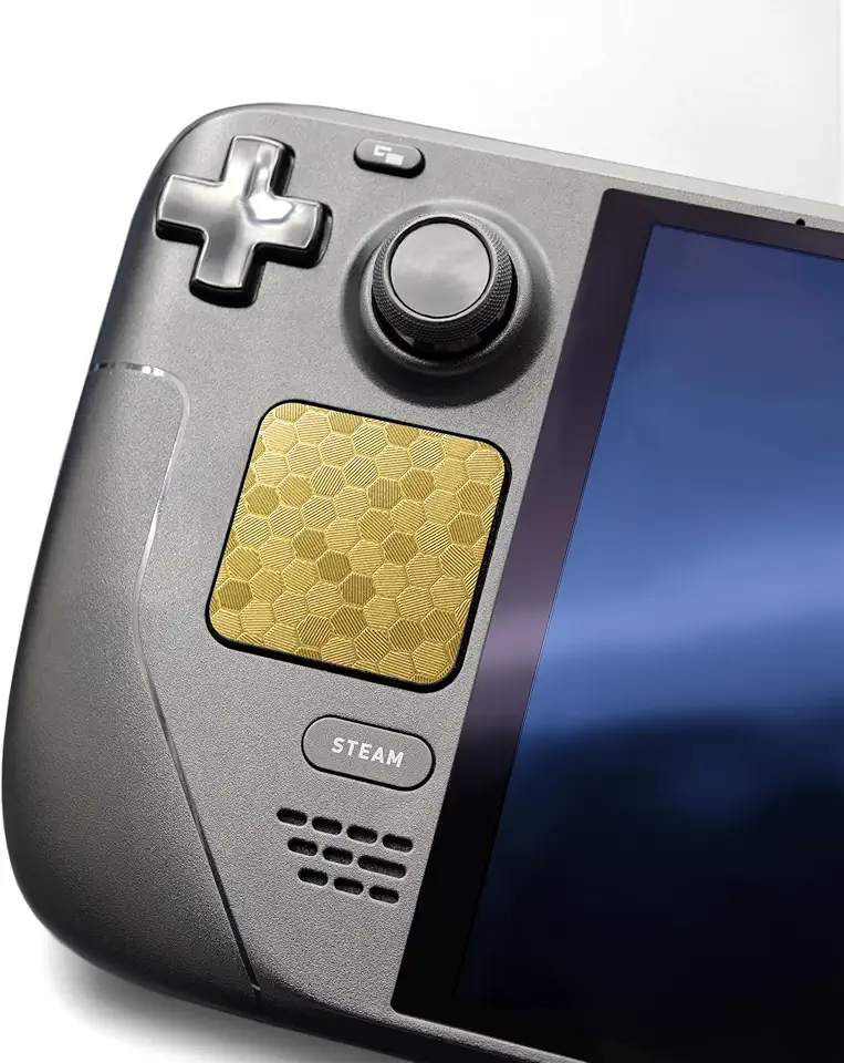 Protetor de touchpad para steam deck, touchpad e botão de volta adesivo de textura de pele protetora para touchpad steamdeck, pele de aderência de textura high-end Luck&Link (Trackpads, Honeycomb-Ouro)