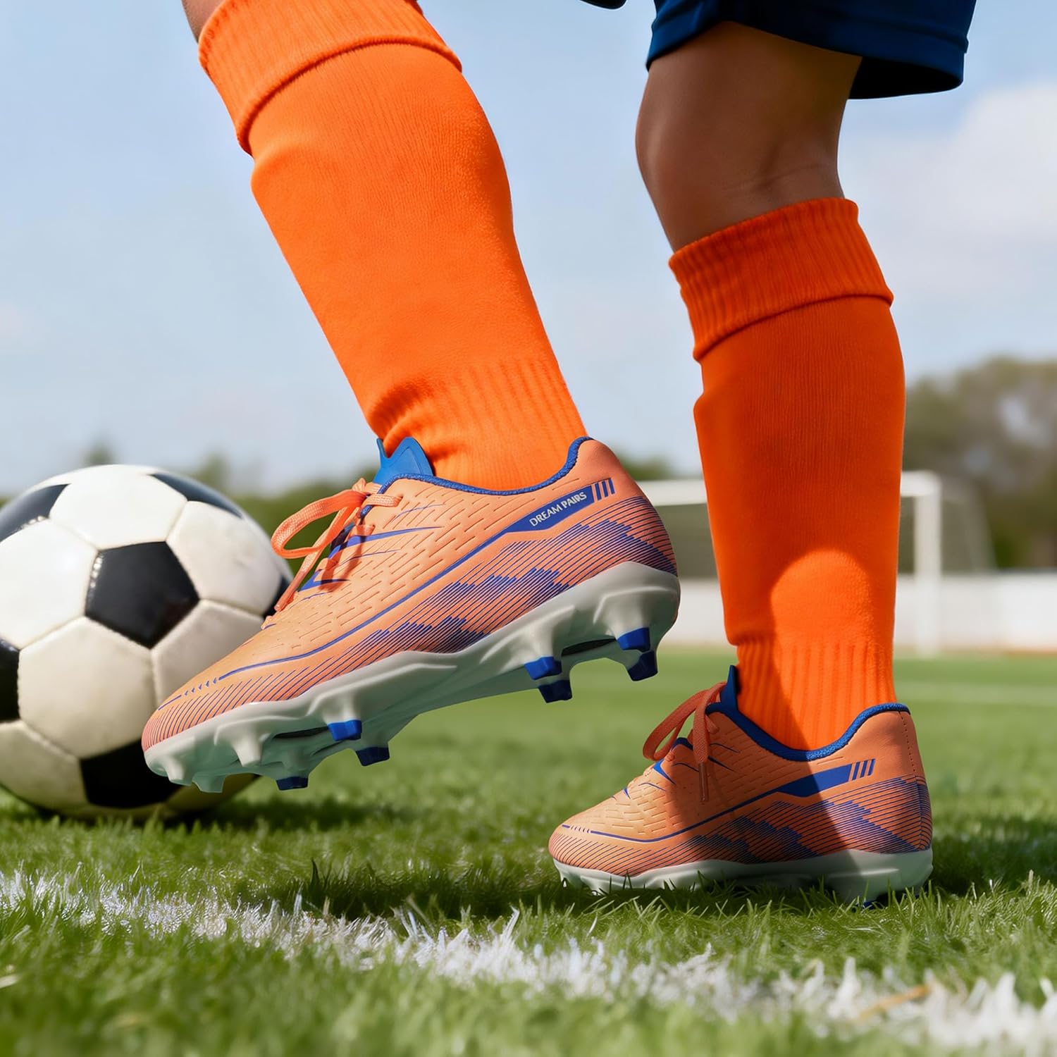 DREAM PAIRS Kids Multi Ground Soccer Cleats with High-Speed Anti-Twist TPU Plate Athletic Football Shoes for Little/Big Kids - Image 2